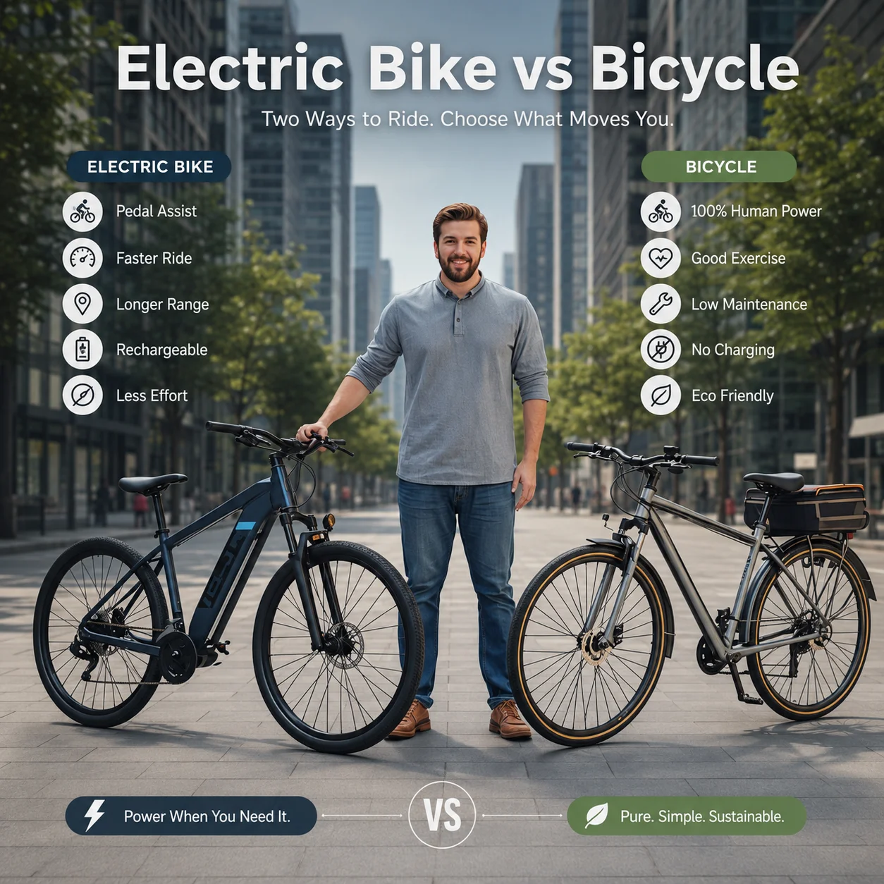 Electric Bike vs Bicycle